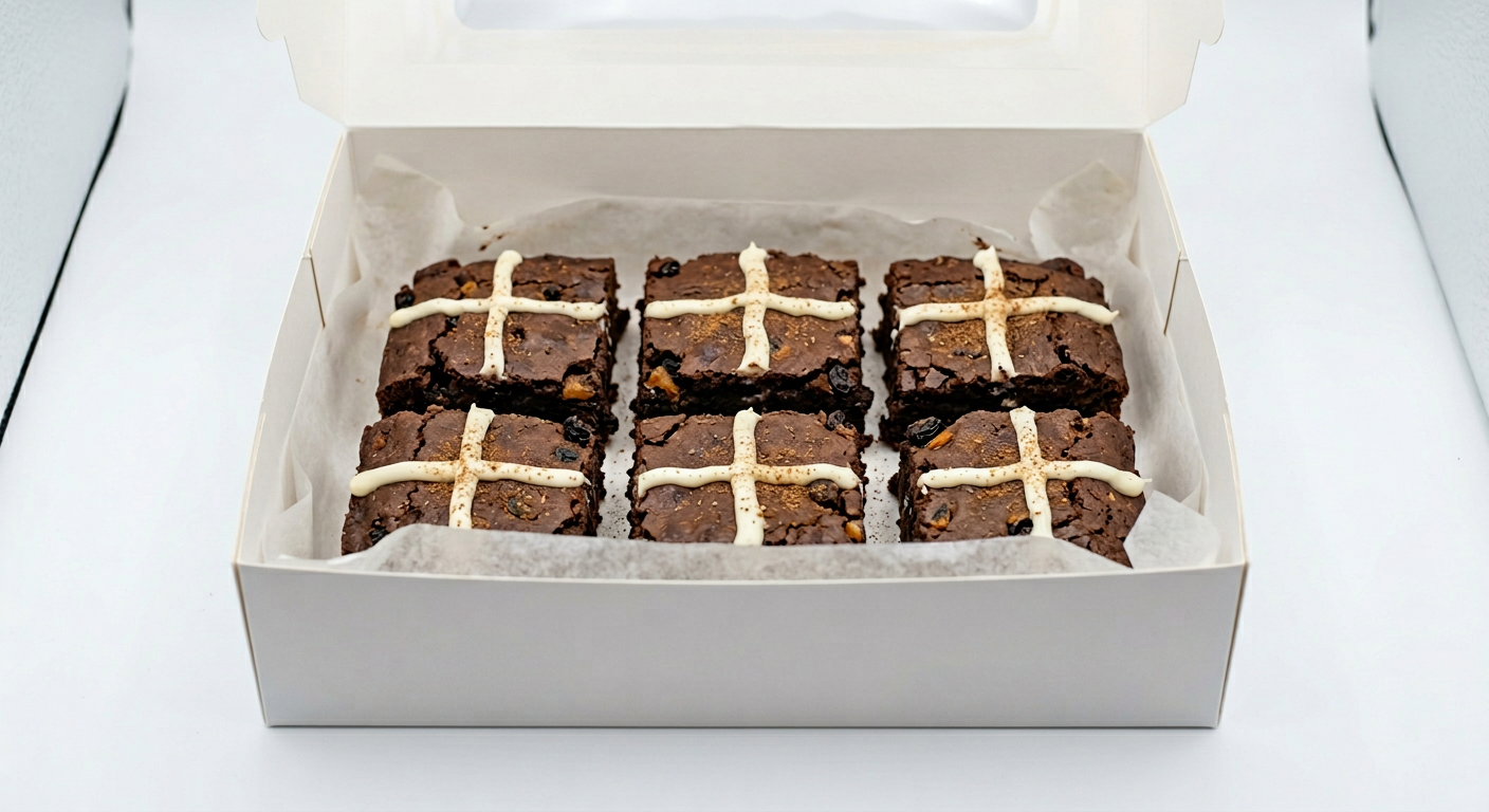 Hot Cross Bun Brownies